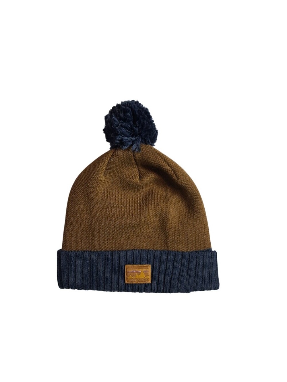 Patagonia Powder Town Beanie Brown Heavy Duty Winter Ski Hat Pom